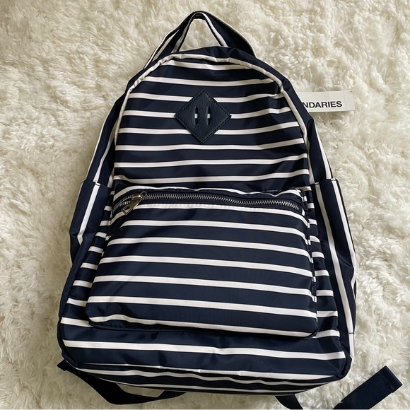 No Boundaries Women's Dome Backpack Navy Stripe NWT - Picture 1 of 8